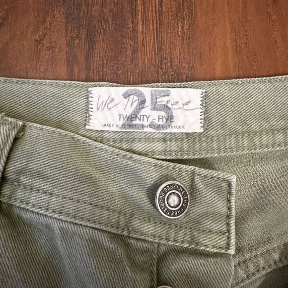 FREE PEOPLE WE THE FREE Maggie Mid Rise Straight Leg Jeans in Sage Green - Picture 8 of 12